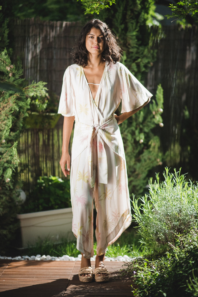 Borana Pink Palm MÁXI Jumpsuit - Tropicalia by Cacau