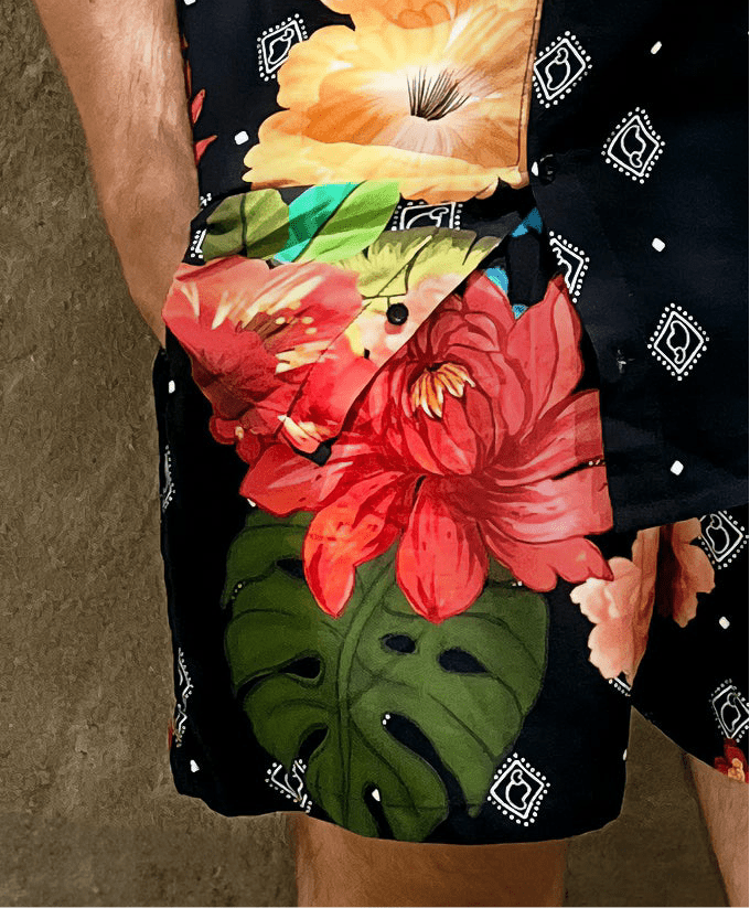 Caju Shorts – Tropical Print with a Bossa Soul - Tropicalia by Cacau