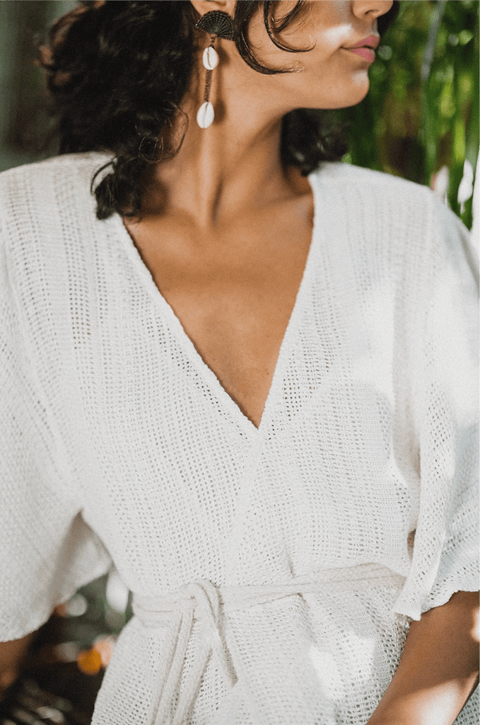 Iemanjá Wrap Maxi Dress Jardim - Tropicalia by Cacau