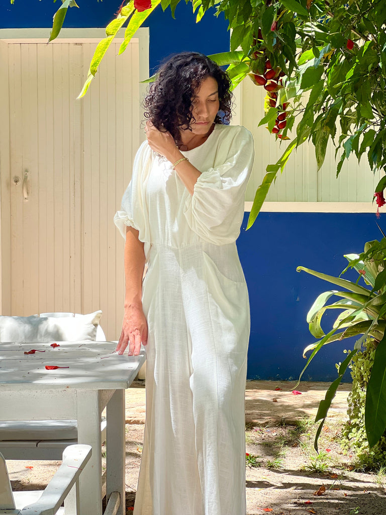 Janaina Off - White Jumpsuit - Tropicalia by Cacau