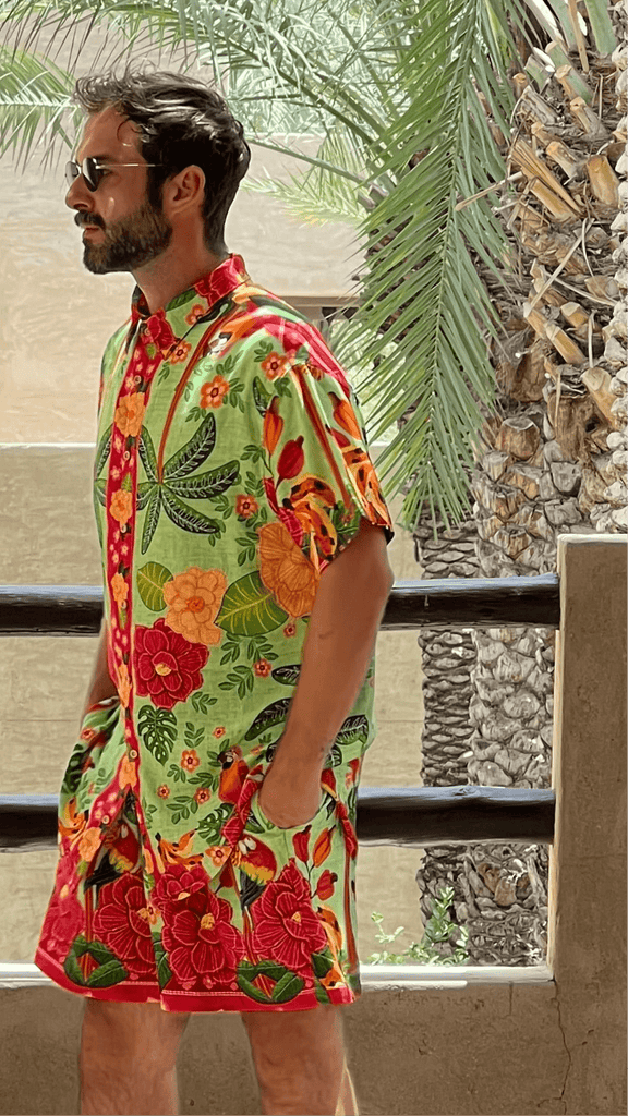 Mangueira Shorts – Samba Roots, Tropical Soul - Tropicalia by Cacau