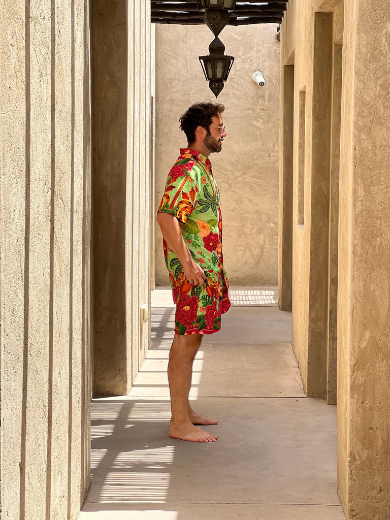 Mangueira Shorts – Samba Roots, Tropical Soul - Tropicalia by Cacau