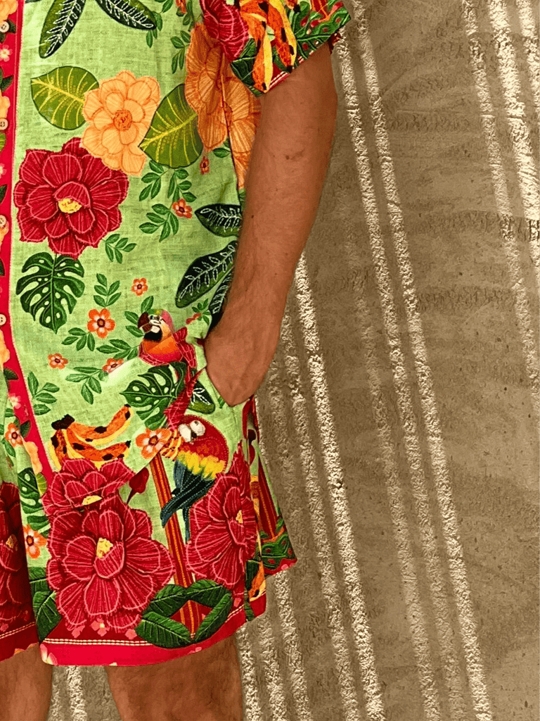 Mangueira Shorts – Samba Roots, Tropical Soul - Tropicalia by Cacau