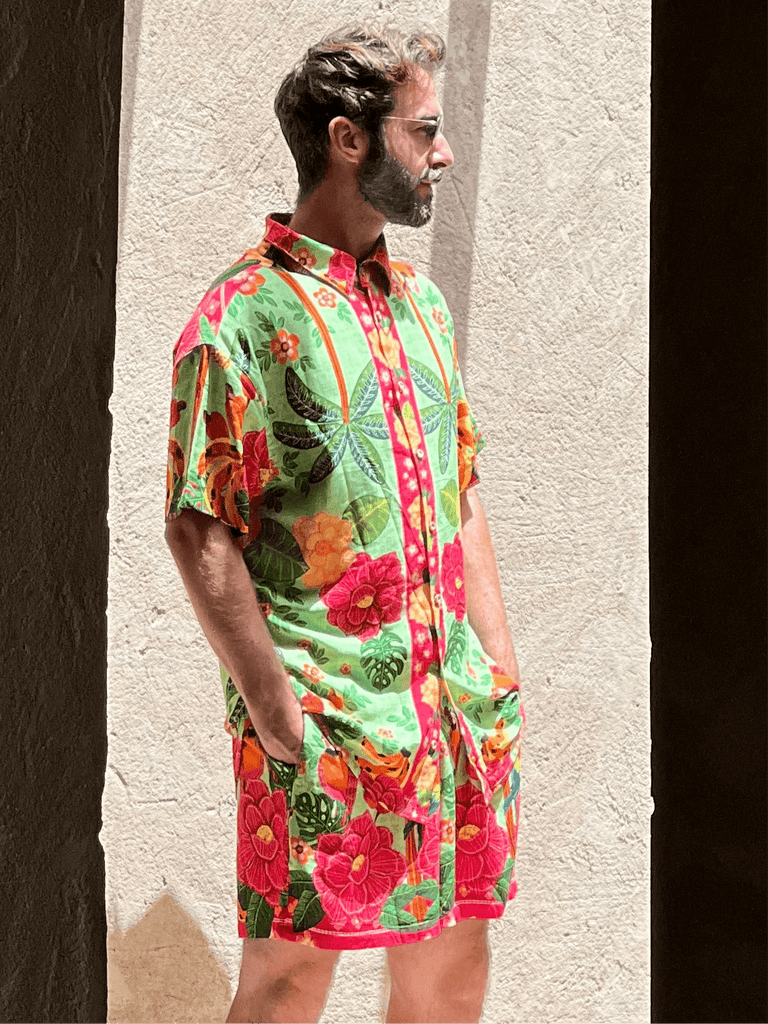 Mangueira Shorts – Samba Roots, Tropical Soul - Tropicalia by Cacau