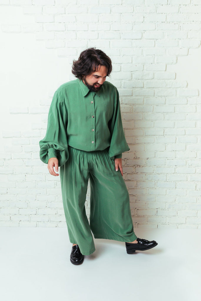 The Valentina Wide - Leg Pants Green - Tropicalia by Cacau