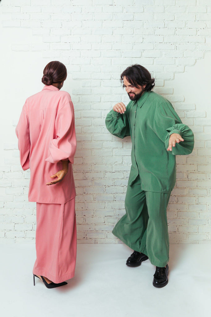 The Valentina Wide - Leg Pants Green - Tropicalia by Cacau