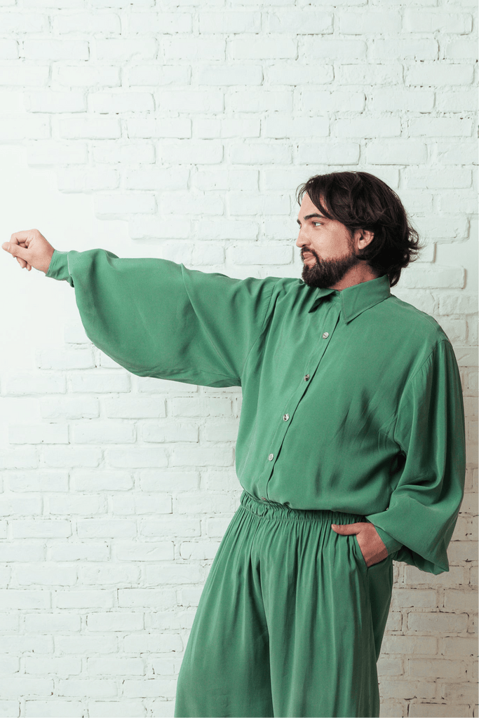 The Valentina Wide - Leg Pants Green - Tropicalia by Cacau