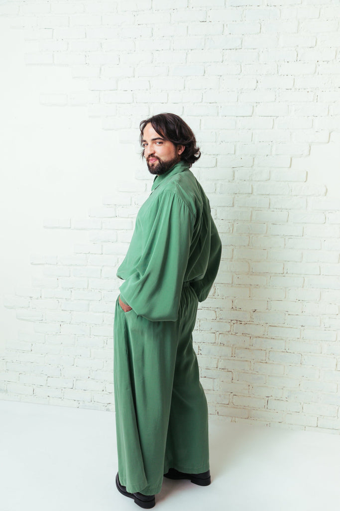 The Valentina Wide - Leg Pants Green - Tropicalia by Cacau